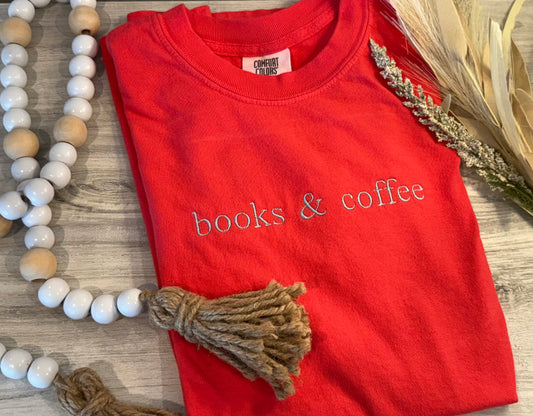 Embroidered books&coffee